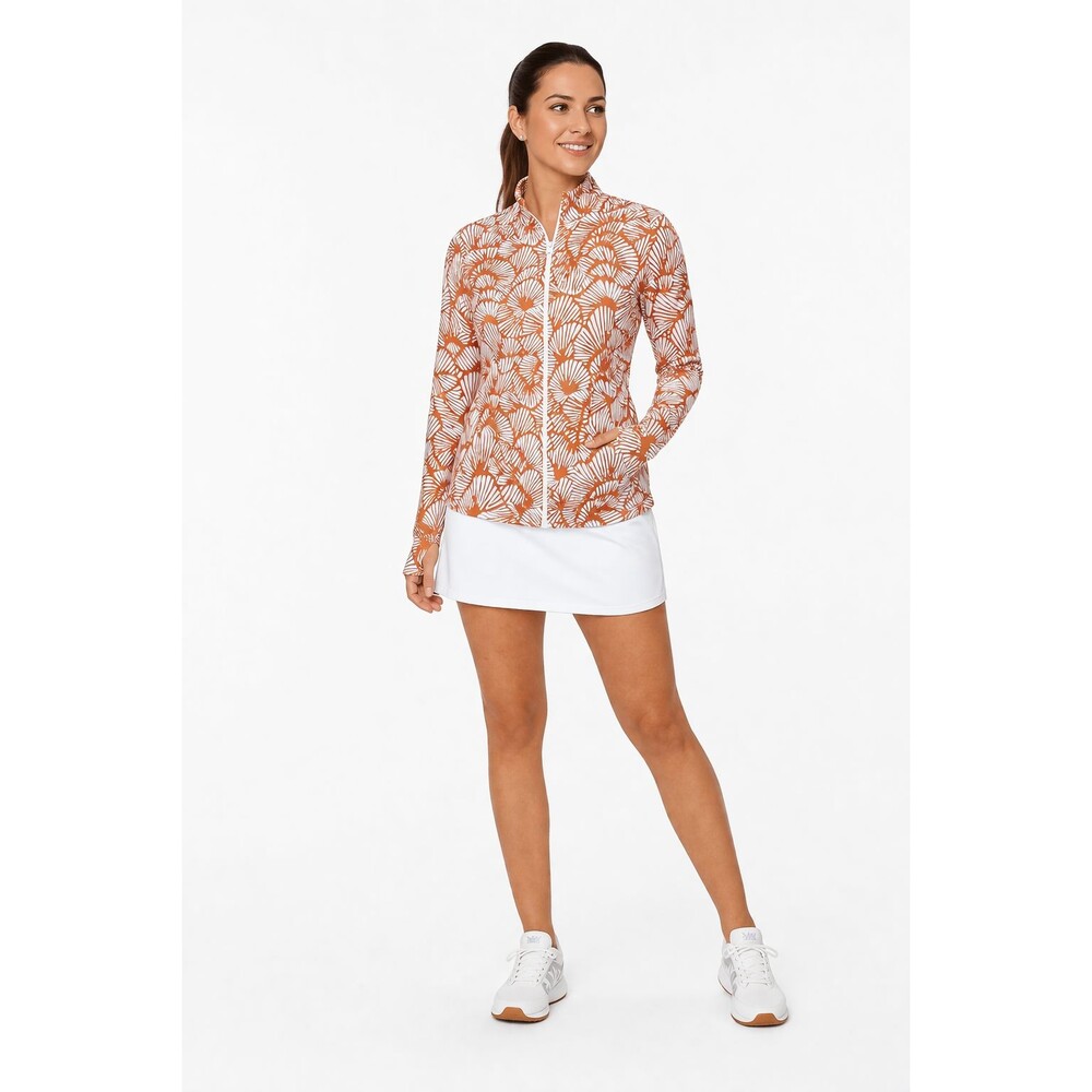 Tommy Bahama Golf Orange Shell Print Zip Jacket M